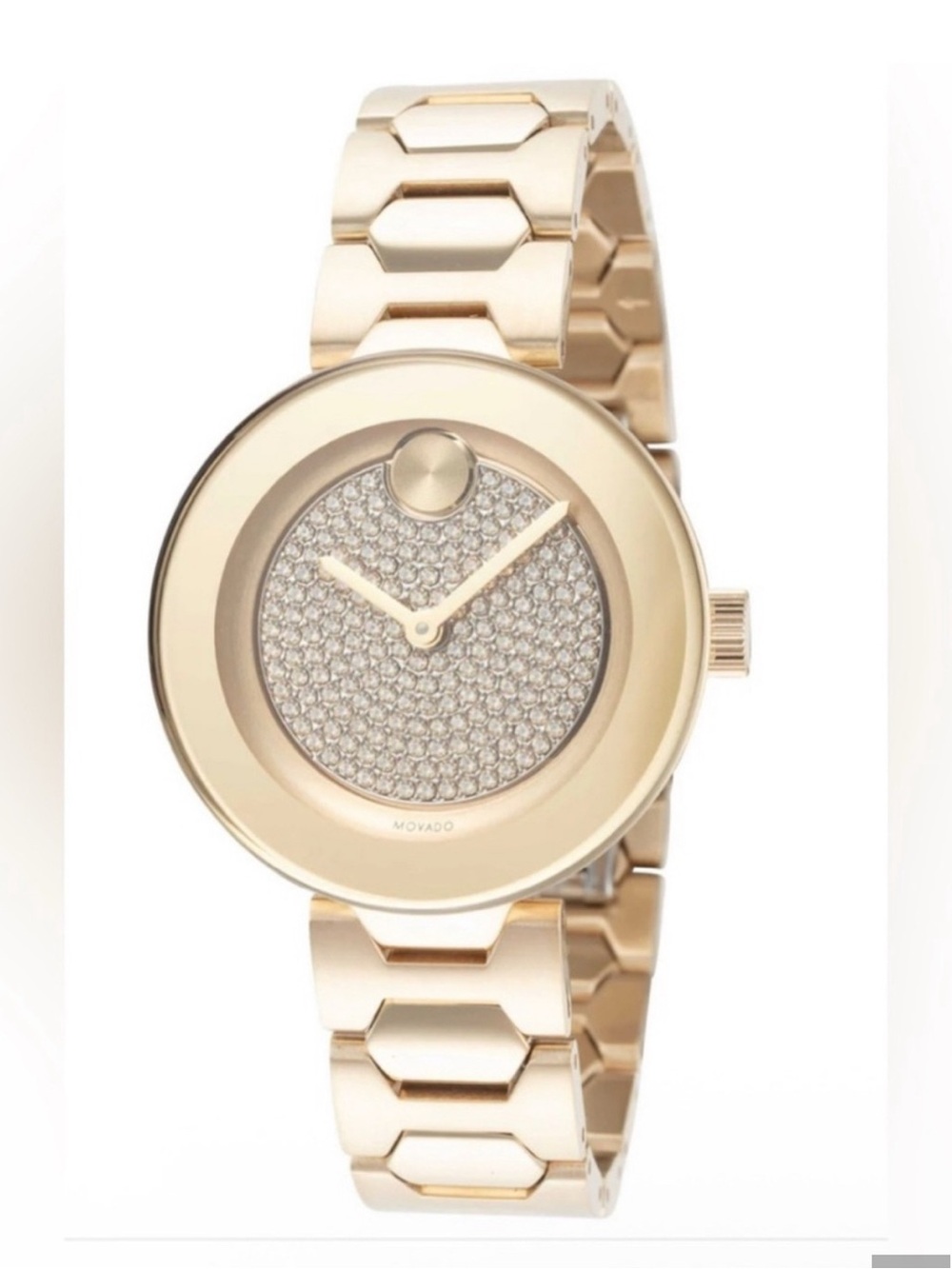 Movado Women's Gold Crystal Pavé Dial Bracelet Watch